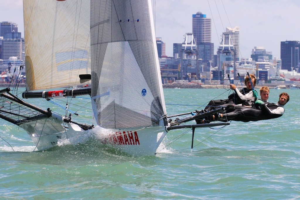 Yamaha 2 - 18ft Skiffs, Auckland January 13, 2013 © Richard Gladwell www.photosport.co.nz